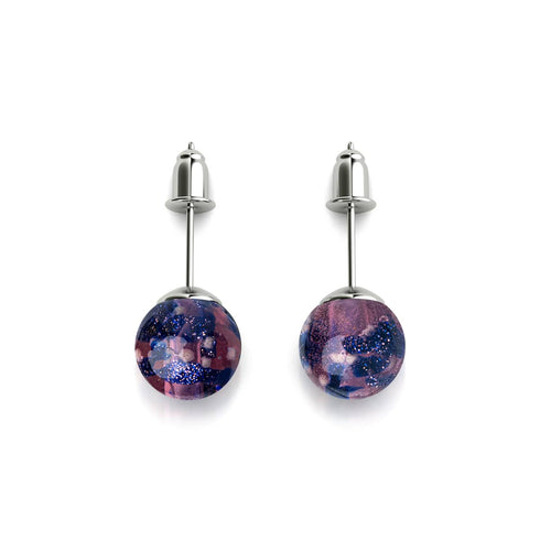 Purple Elixir | .925 Sterling Silver | Firefly Glass Stud Earrings